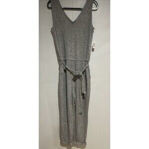 Gray‎ Cropped Jumpsuit Womens Small Soft Belted Pockets Beachy Boho Resort wear